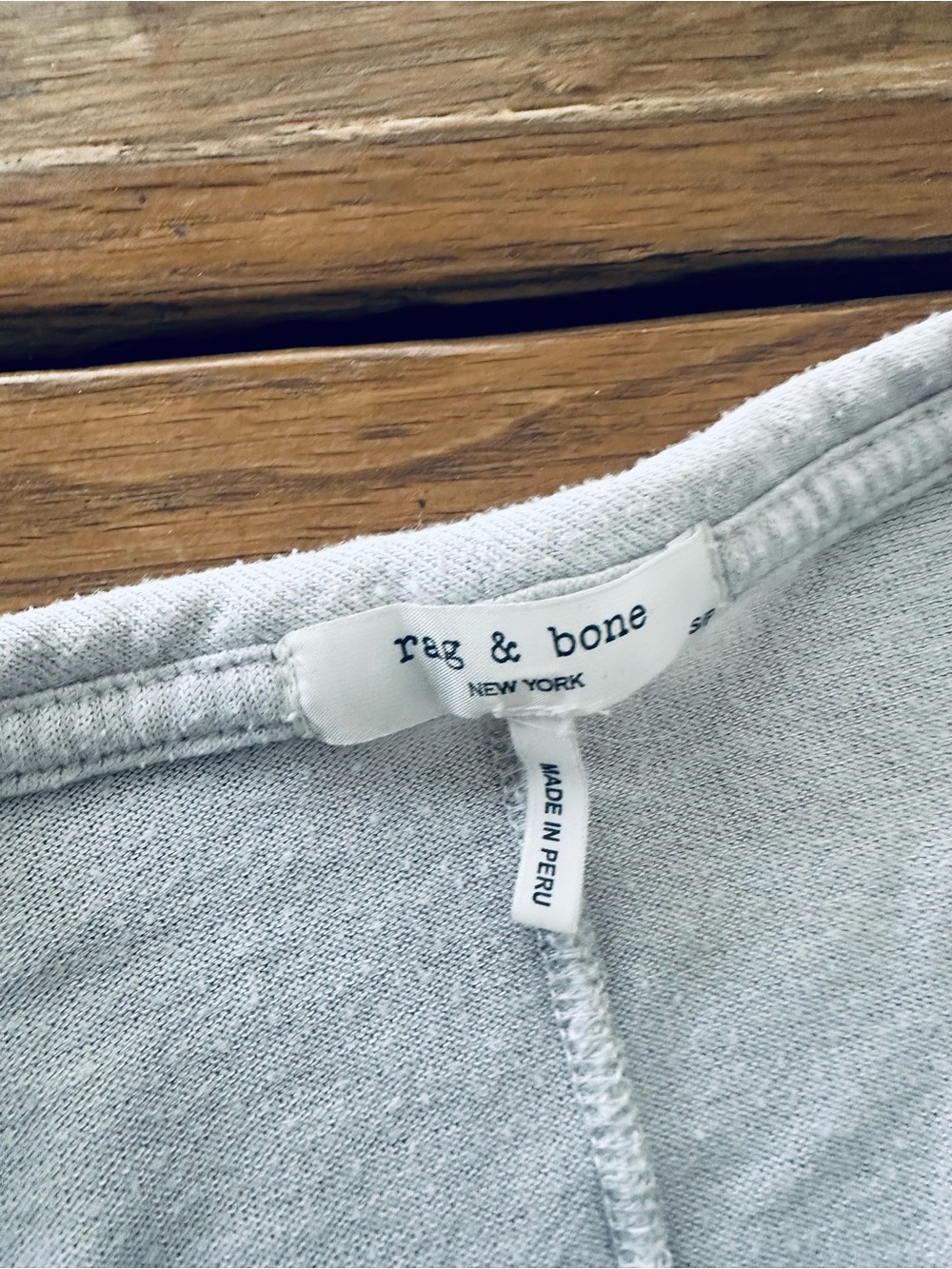 rag & bone Light Gray V-Neck Short Sleeve Tee - Picture 2 of 4